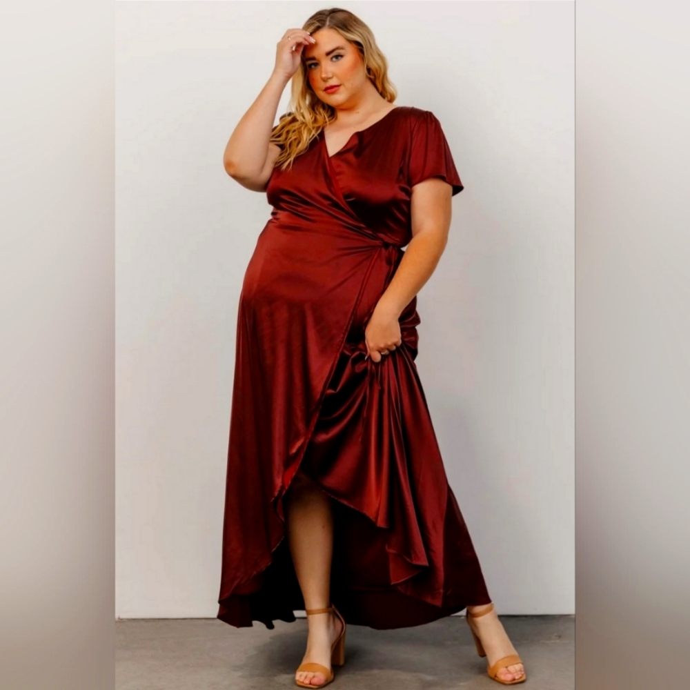 Krystal Satin Wrap Gown